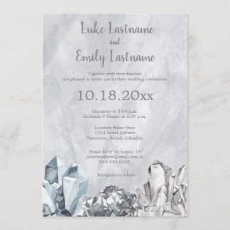 Invitation Géode et pierres précieuses dans un mariage à l'aq