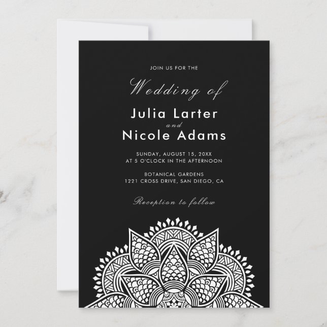 Invitation Geometric Glittering Metallic Luxury Wedding (Devant)