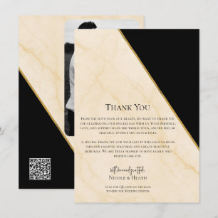 Invitation Géométrie dorée Luxe Marbre Ivoire & Or Mariage