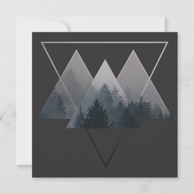 Invitation Géométrie Triangles Misty Forest (Devant)