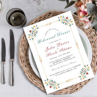 Géométrie Vintage Motif Classique Dîner de Répétit