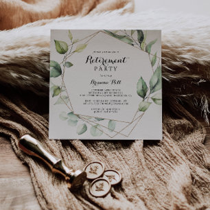 Invitation Géométrique Elegant Gold Greenerife Parti de retra
