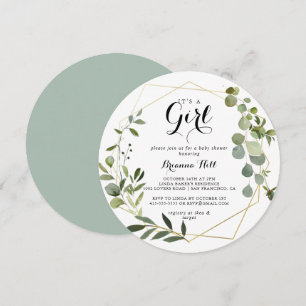 Invitation Géométrique Gold Tropical C'est un Baby shower fém