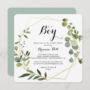 Invitation Géométrique Gold Tropical C'est un Baby shower gar