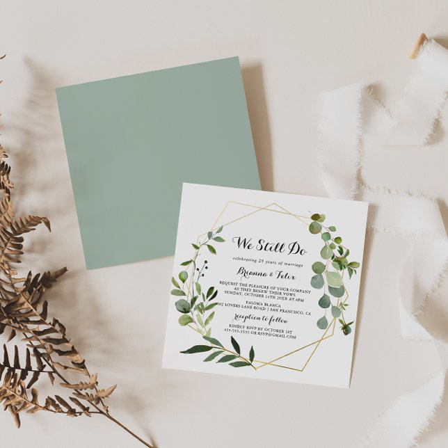 Invitation Géométrique Gold Tropical Nous Faisons Toujours Vo (Créateur téléchargé)