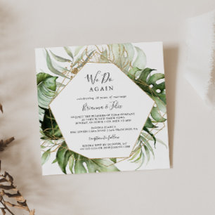 Invitation Géométrique Or Tropical Nous Réagissons Vow Renouv