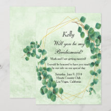 Géométrique Verdure Eucalyptus Feuille Bridesmaid