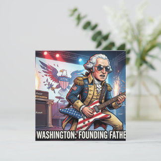 Invitation George Washington Rock Star - Père Fondateur de R