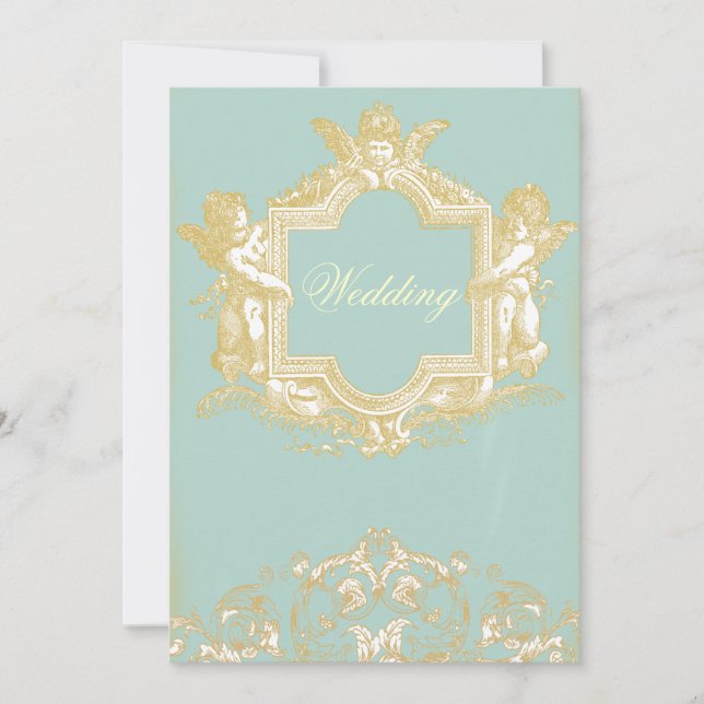 Invitation Georgiana (Marie Antoinette Blue) Mariage (Devant)