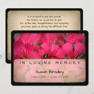 Invitation Géranium Vintage Sympathie Merci 5