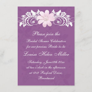 Invitation Gerbera floral de marguerite blanche sur la Fête