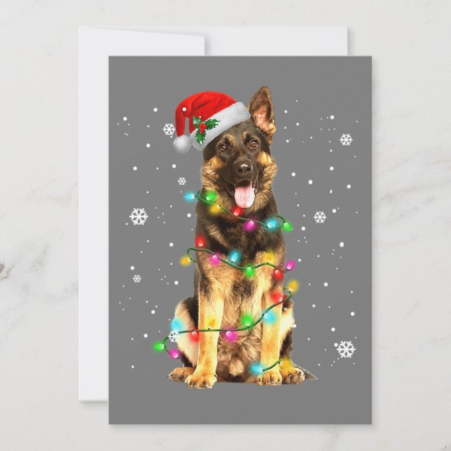 Invitation German Shepherd Dog Tree Christmas Sweater Xmas In (Devant)