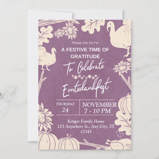 Invitation german thanksgiving (Devant)