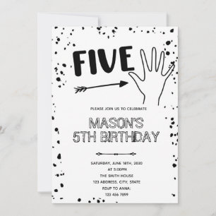 Invitation geste blanc noir 5e anniversaire