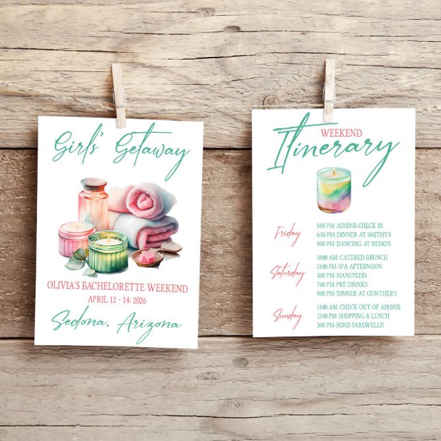 Invitation Getaway, Spa, Bachelorette Weekend Party (Créateur téléchargé)