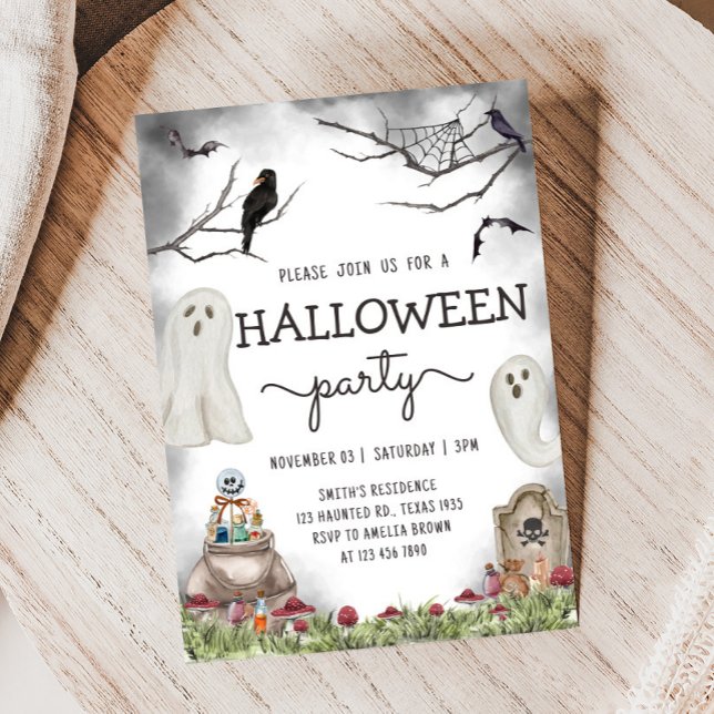Invitation Ghost Éffrayant Halloween (Spooky Ghost Halloween Party)