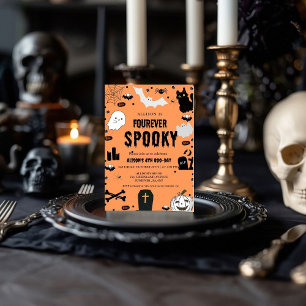 Invitation Ghost Fourever Éffrayant Halloween 4e anniversaire