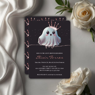 Invitation Ghost Halloween Baby shower Little Boo