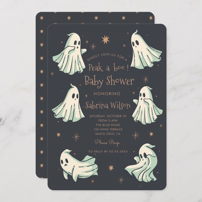 Invitation Ghost Halloween Baby shower Spooktaculaire (Créateur téléchargé)