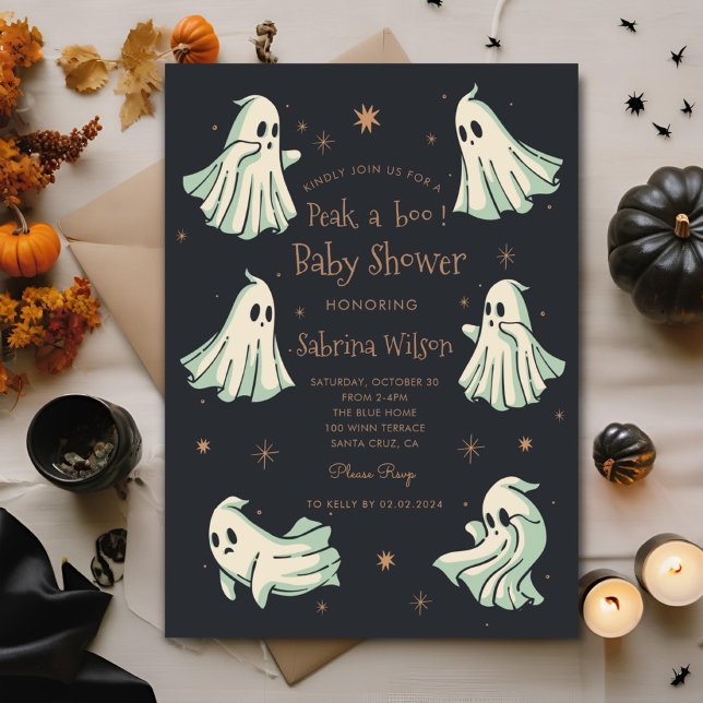Invitation Ghost Halloween Baby shower Spooktaculaire (Créateur téléchargé)
