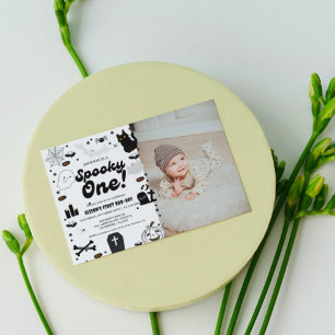 Invitation Ghost Halloween Éffrayant un premier anniversaire