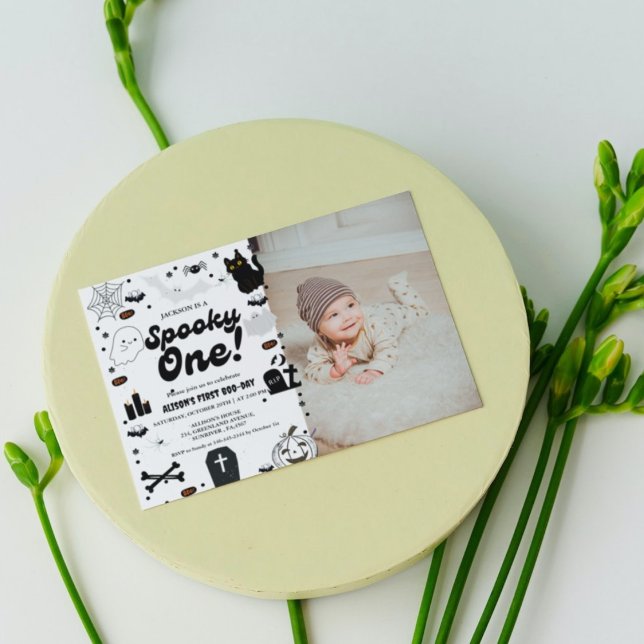 Invitation Ghost Halloween Éffrayant un premier anniversaire (Créateur téléchargé)