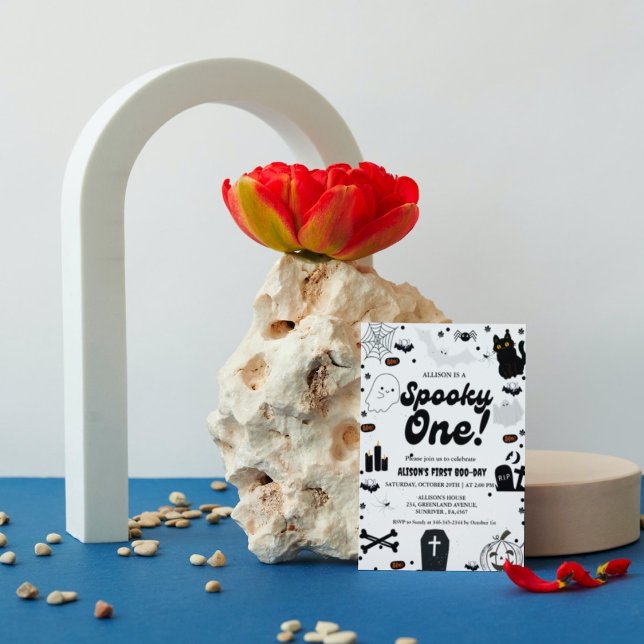 Invitation Ghost Halloween Éffrayant un premier anniversaire (Créateur téléchargé)