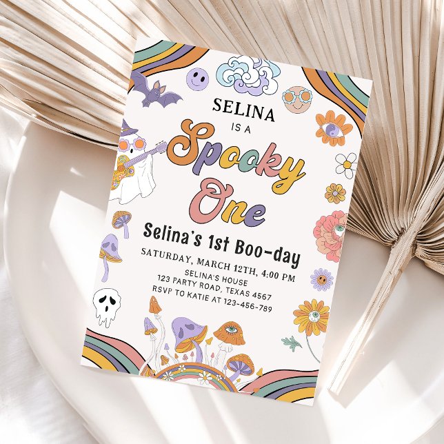 Invitation Ghost Halloween Éffrayant Un Super 1er anniversair (Créateur téléchargé)