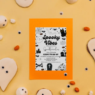 Invitation Ghost Halloween vibes Éffrayantes Retro Super Anni