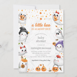 Invitation Ghost Little Boo Baby shower Halloween