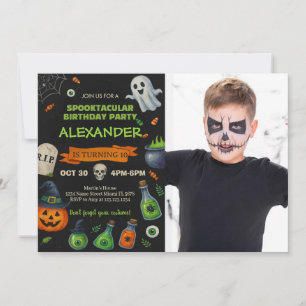 Invitation Ghosts & Citrouilles mignons avec photo