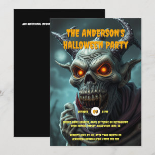 Invitation Ghoul monstre folklore monstre adultes halloween