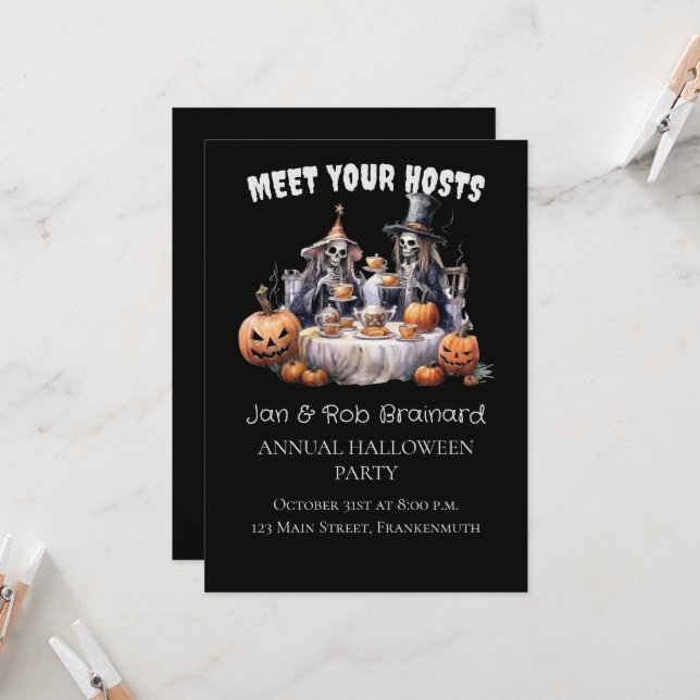 Invitation Ghoulish Annual Halloween Party (Devant/Arrière en situation)