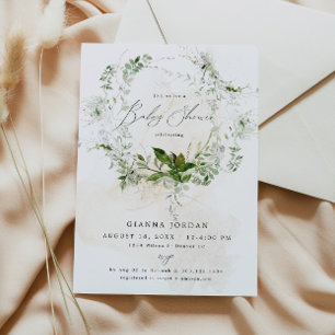 Invitation GIANNA Etherial Greenerial Garden Baby shower