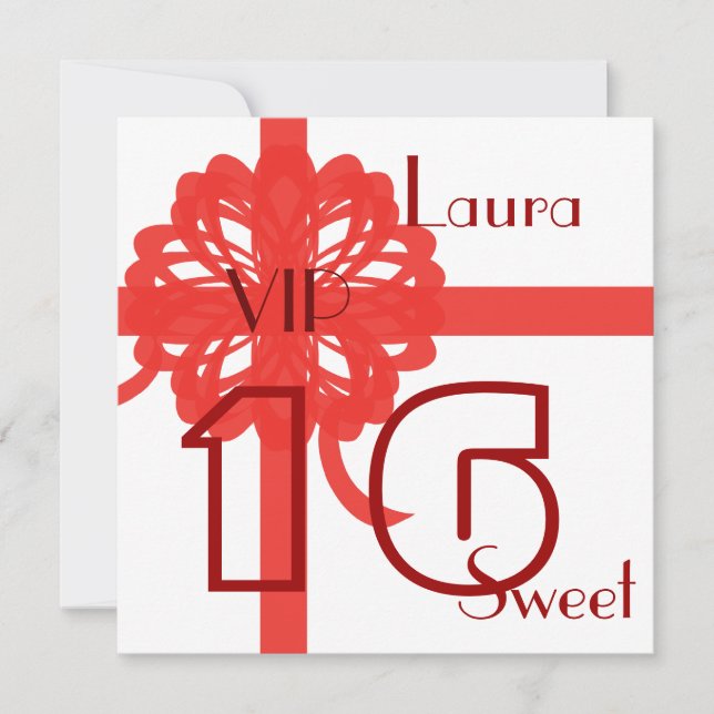 Invitation gigantesque Cust. de cadeau de sweet (Devant)