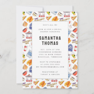 Invitation Gilmore Girls Aquarelle Icônes Fête des mariées