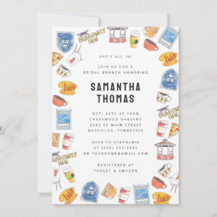 Invitation Gilmore Girls Aquarelle Icons Brunch nuptial