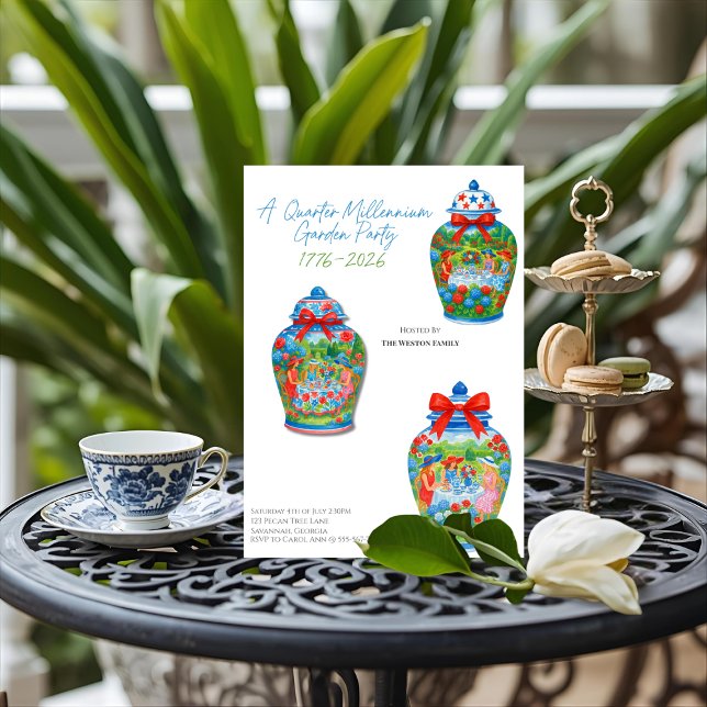 Invitation Ginger Jar 250e anniversaire Garden Party (Ginger Jar 250th Anniversary Garden Party Invitation)