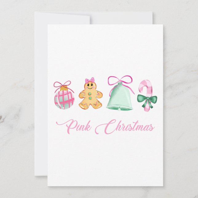 Invitation Gingerbread, Candy Cane & Pastel Ornaments (Devant)