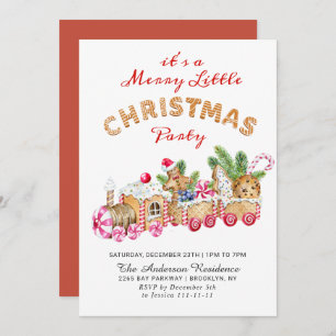 Invitation Gingerbread Cookie Merry Little Christmas Party