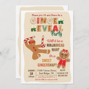 Invitation Gingerbread Man Genre Revela Party