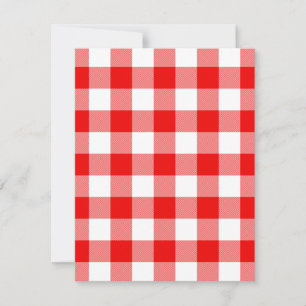 Invitation Gingham rouge