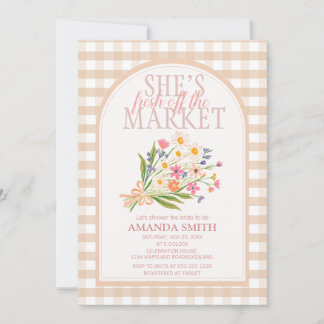 Invitation Gingham She’s Fresh Off the Market Bridal Shower