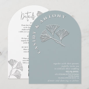 Invitation Ginko en relief simple et doux, tout en un