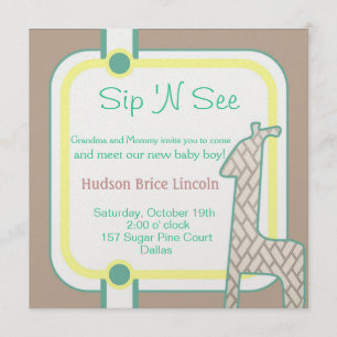 Invitation Girafe Bébé