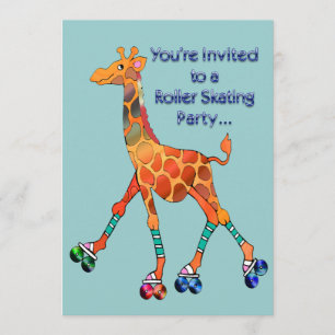 Invitation Girafe de la Roller Skating Party