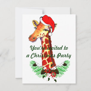 Invitation Girafe de Noël