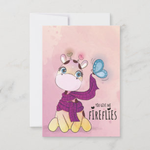 Invitation Girafe Mignonne Aquarelle