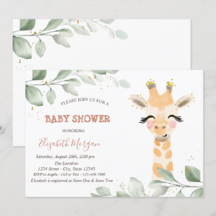 Invitation Girafe nouveau-née quitte la baby shower