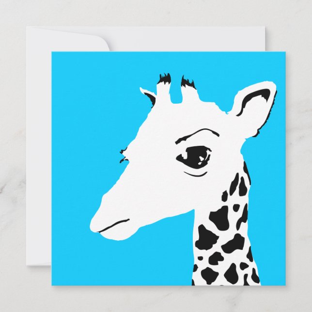Invitation girafe pop : couleur personnalisable (Devant)